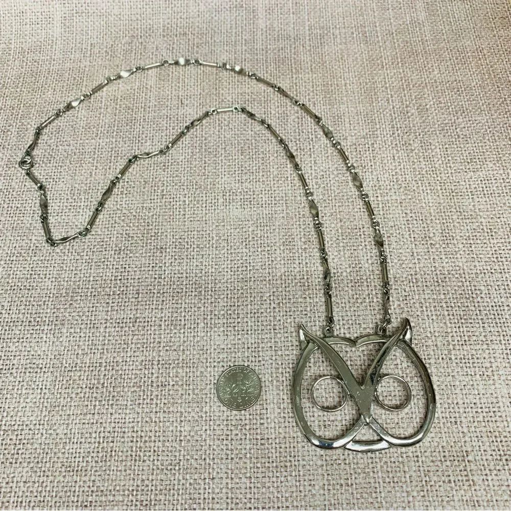 VTG Silver Owl Necklace‎